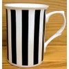 fromeuropewithlove Black Lines Mugs Set of 2 Fine Bone China