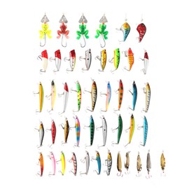 44pcs Fishing Lures Bass Hard Artificial Fishing Bait Plastic Fishing Lures for Ocean Lake River