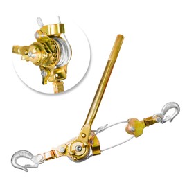 YATOINTO Come Along 3 Ton Cable Winch Puller Double Rope 10 Ft Heavy Duty Hand Puller 6600LB with 2 Hooks Cable Ratchet Puller W/Double Metal Gear for Lifting Pulling