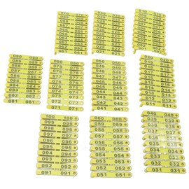 GLOGLOW Pack of 100 Cattle Ear Tags, 001-100 Number Animal Tags, Farm Animal Tags, ID Tags, Foldable Ear Tags for Lamb, Goat, Sheep