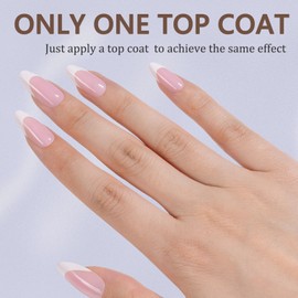 Misssix French Gel Nail Tips, 150Pcs French Tip Press on Nails Medium Almond Pink, No Need to File Tips Pre-lasting, Fake Nails for Nail Art DIY 15 Sizes