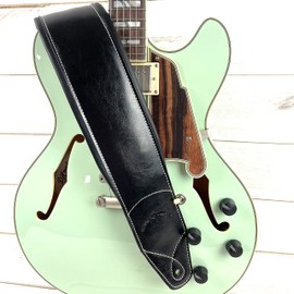 Walker & Williams B4B-XL Extra Long 4” Wide Leather Padded Bass Strap Up To 64"