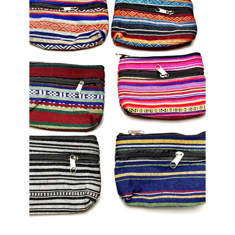 6 Purses Ethnic Printed Small Purse for Coins, Cards, Keys,