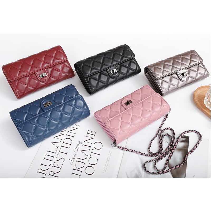 Yocipa Genuine Leather Wallet, Shoulder Bag, Women's, Chain Bag with