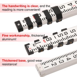 Mountlaser Aluminum Grade Rod 16Foot-10th, 5 Sections Dual Sided Telescoping Leveling Rod with Bubble Level and Carrying Case