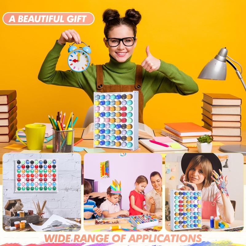 Sunnychicc 2 Pcs 63 Holes Craft Paint Storage Organizer Vertical