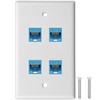 tunghey Ethernet Wall Plate 4 Port,Cat 6 Wall Plate Female-Female