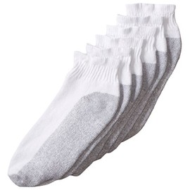 Fruit of the Loom Men's 6 Pack Cushion Ankle Crew Socks, White, Shoe Size: 6-12