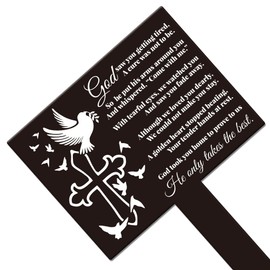 GLOBLELAND Rectangle Shaped Dove Garden Stake Memorial Remembrance Plaque Stake for Cemetery Acrylic Grave Stake Waterproof Sympathy Garden Stake for Yard Grave Cemetery