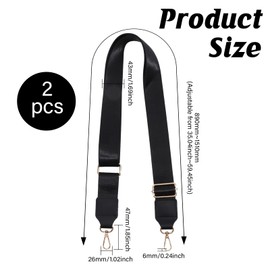 GLOBLELAND 2 Pcs 59.5In Bags Canvas Shoulder Bag Strap Wide Replacement Adjustable Bag Strap Gold Hardware Shoulder Strap for Shoulder Bag Handbag Purse