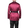 Maazusa Men Red Silk Robe jacket and Black Pants, Hugh