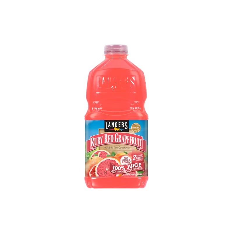 Langers 100% Ruby Red Grapefruit Juice, 64 Fl Oz (Pack