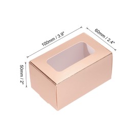 PATIKIL Papier-Seifenschachtel mit Fenster, 10,2 x 6,3 x 5,1 cm, 30 Stück, rechteckige Geschenkboxen für Geburtstag, Weihnachten, Basteln, Roségold