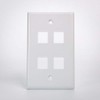 Keystone Wall Plate White 4 Port