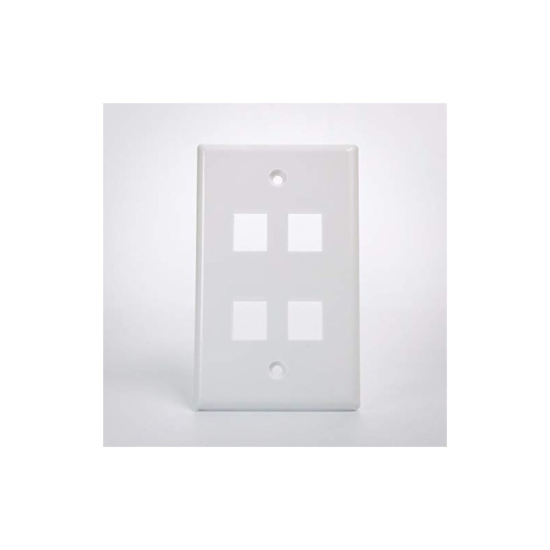 Keystone Wall Plate White 4 Port