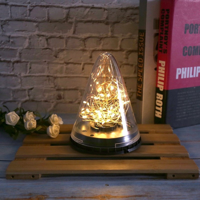 Waterproof Solar LED Lights Cone Shape Hanging Lamp Light for