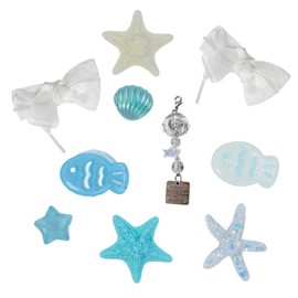 DAZONGQDD 10pcs Women'S Shoe Decorations, Ocean Theme Shoe Decoration Set: Diy Customized Starfish, Shell And Fish Shoe Decorations, Jellyfish Wind Chime Decorations, Comes With Two White