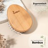 lampox - Bamboo Hair Brush with Boar Bristles Head Massage