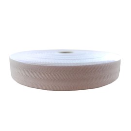 Cinta de sarga de algodón de 3/4 pulgadas, 20 yardas, cinta de espiga para manualidades de costura (blanco, 3/4 pulgadas, 282002)