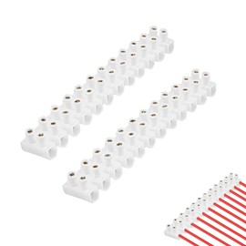 2PCS Clear Electrical Connector Blocks 12 Way 30A Chock Blocks Electrical Connector blocks for Connecting Wiring Cable Easy Attachment Holes Multiple Outlet Connecting