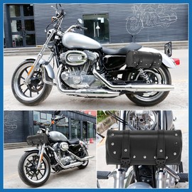 A ABSOPRO Universal Motorcycle Fork Handlebar Tool Bag Cycling Storage Pouch Bag Waterproof Faux Leather Black Item Replacement