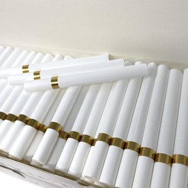 Rigasz White Regular 24mm Filter Tubes with Golden Ring - 400 Tubes