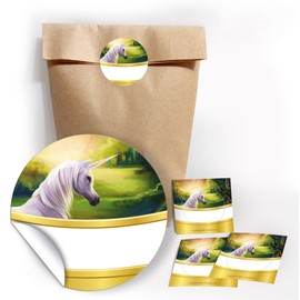 JuNa-Experts Gift Bags + Stickers Unicorn for Party Bags Guest Gift at Birthday Children's Birthday Girl Christening Wedding