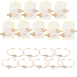COFOZA 9pcsNo Bend Hair Clips 9pcs Rose Gold Knot Bracelet Bridesmaid Proposal Bachelorette Party Favors Gifts Set No Crease Hair Clips Gold Glitter Makeup Styling Hair accessories for Bride Women Girls