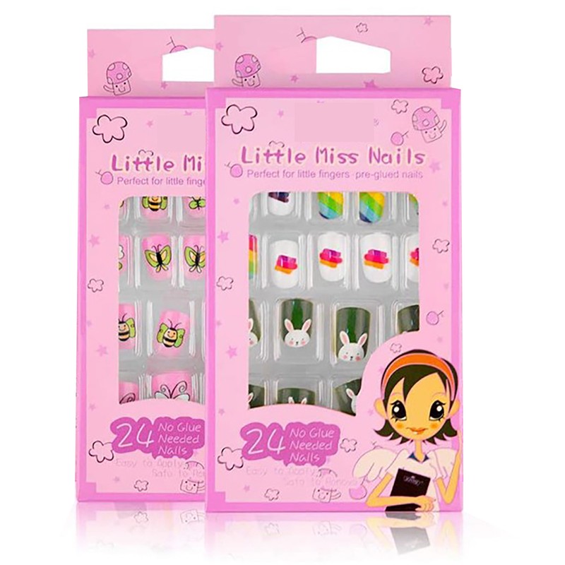 4 Boxes Nail Polish Stickers Different Cartoon Patterns Full Wrap