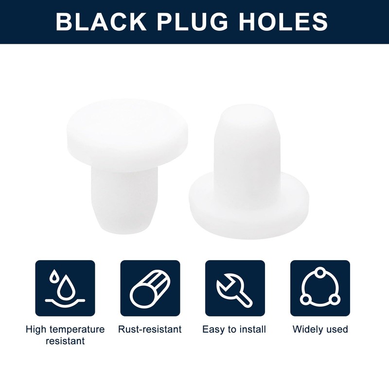 sourcing map 16 Pieces White Rubber Stopper, 5.3mm Plug Holes