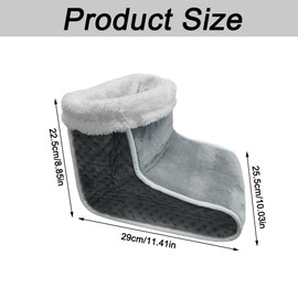 Electric Foot Warmer, Heated Foot Warmer with 6 Temperature Levels and 4 Levels Timer (Dark Grey, EU Plug)