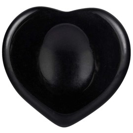 mookaitedecor Pack of 2 Obsidian Healing Crystals Heart Love Thumb Worry Stone, 1.6 Inch Pocket Palm Stones for Anxiety Therapy Reiki Stress Relief