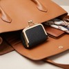 Jakonay Genuine Leather Coin Purse for Women, Mini Kiss Lock