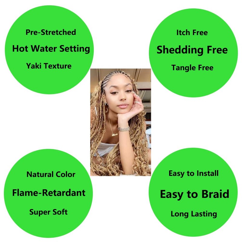 BALINGHAIR Pre Stretched Braiding Hair Extensions Ombre Black to Brown