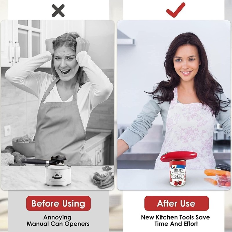 Electric Can Opener, Handheld One Touch Automatic Can Openers Fit