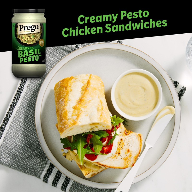Prego Creamy Basil Pesto Pasta Sauce, 14.5 oz Jar