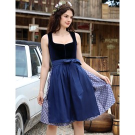 Oktoberfest Costumes Women German Dirndl Dresses 2 Pcs Bavarian Costume Beer Carnival Outfits Blue