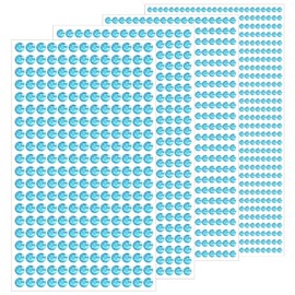 1799 Pcs 4 Sheets Rhinestone Stickers 3/4/5/6 mm Self Adhesive Rhinestones Gems for Face Eyes Makeup Hair Body (aqua blue-3/4/5/6mm)