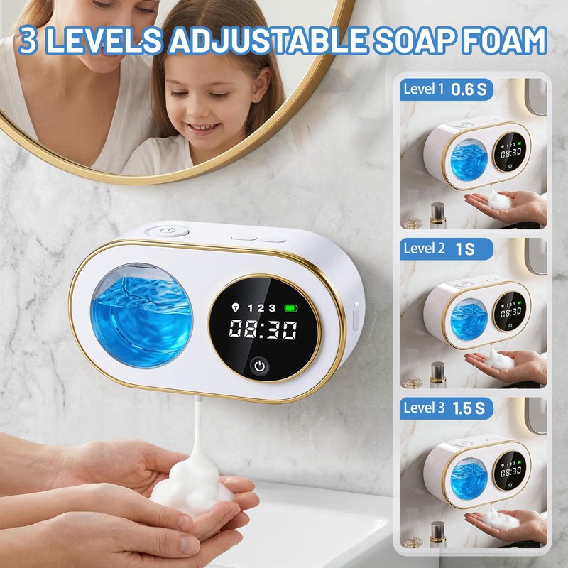 Automatic Soap Dispenser, 320ML Touchless Smart Hand Soap Dispenser, 3