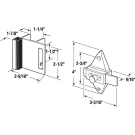 Sentry Supply 656-6950 Door Latch Set, 1-1/4 inch, Pilaster, Zamak, Chrome, Inswing, Square, (single pack) Kit