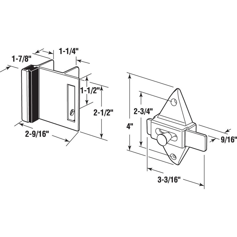 Sentry Supply 656-6950 Door Latch Set, 1-1/4 inch, Pilaster, Zamak,