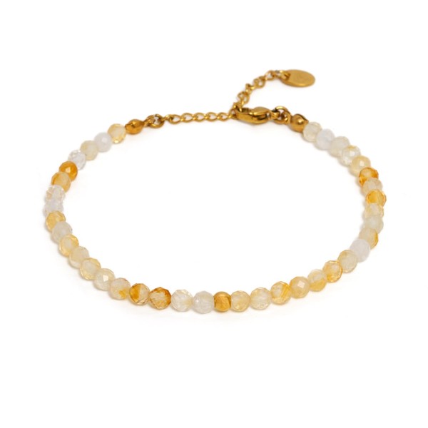 BERGERLIN Genuine Natural Stone Bead Bracelet with 925 Sterling Silver