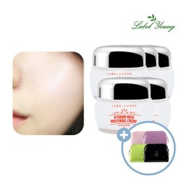 Label Young Low-Irritation/Tone-Up/Spot Reduction Shocking Vitamin Milk Whitening Cream 5 pcs + 1 pouch (random color) / 라벨영 저자극톤업기미완화 쇼킹비타민우유미백크림 5개 + 파우치 1개 증정(색상랜덤)