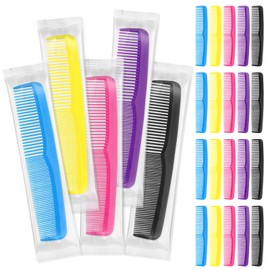 100pcs Plastic Colorful Combs in Bulk, Individually Wrapped, Double Tooth Hair Pocket Comb, for Homeless, Charity, Hotel, Travel, Airbnb, Home, Shelter