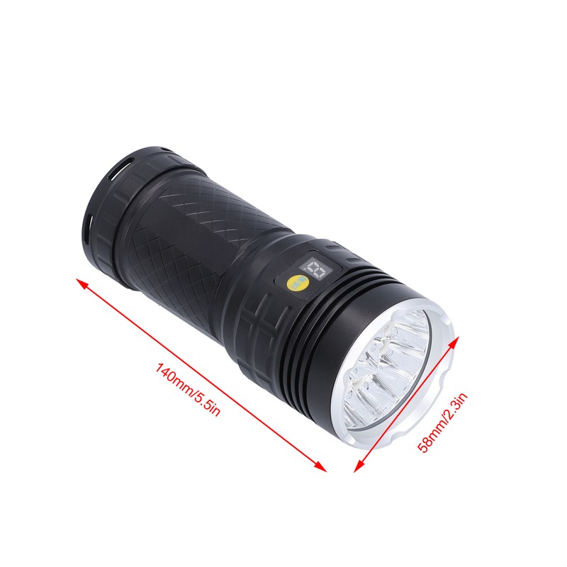 LED Flashlight XMT6 LED 15000lm USB Rechargeable IP65 Waterproof Outdoor