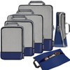 Eono Compression Packing Cubes, Luggage Organiser Set, Extensible Suitcase Organiser,