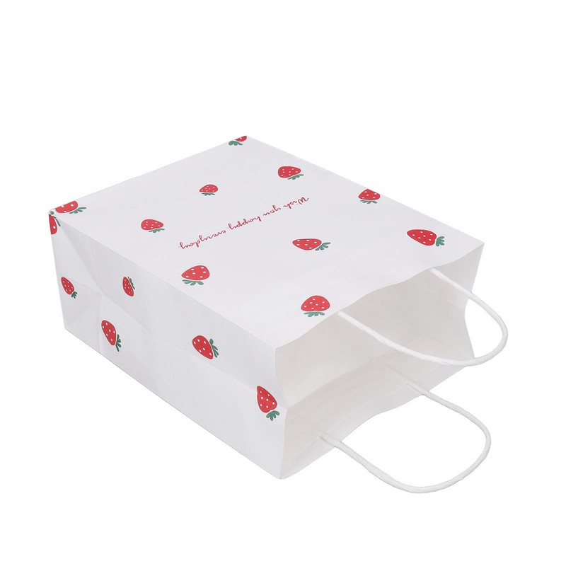 10Pcs Gift Bags Medium Size Reusable Odorless Strawberry Pattern Widely