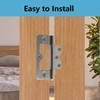 bociloy 6Pcs 3 Inch Non-Mortise Hinge, Silver Iron Cabinet Hinges,