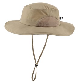 Home Prefer UPF50+ Mens Sun Hat Wide Brim Fishing Hat for Men UV Protection Womens Beach Bucket Hat for Golf Hiking Gardening, Dark Khaki, One Size