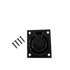 QCAA Heavy Duty Steel Flush Ring Pull, 3" x 3-1/2", Matte Black, 1 Pack, Made in Taiwan